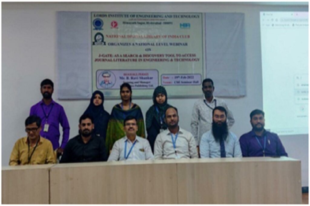 J Gate National Webinar on J-Gate E – Journals - Lords Institute of ...