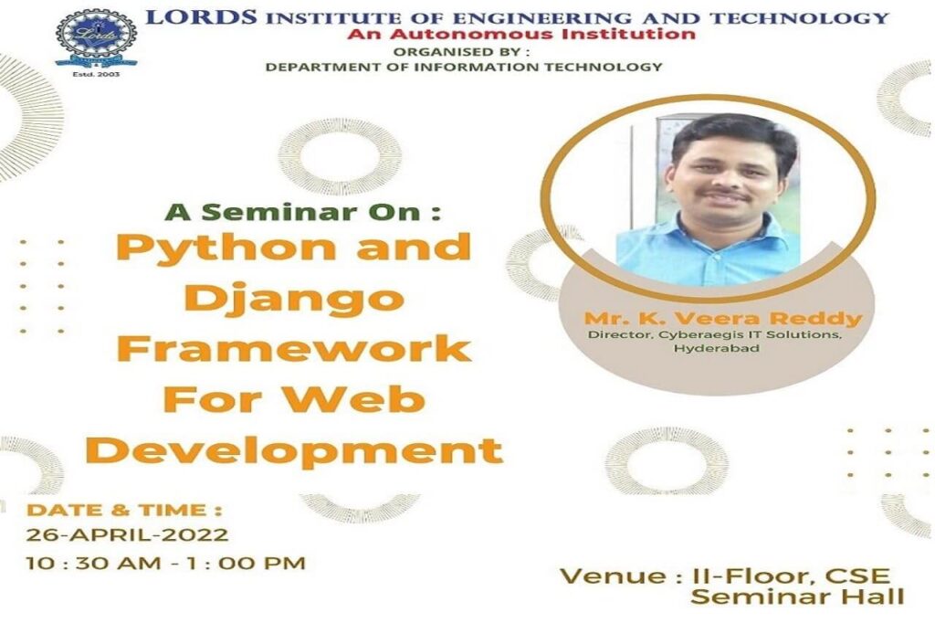 Seminar on Python and Django framework for Web Development - Lords ...