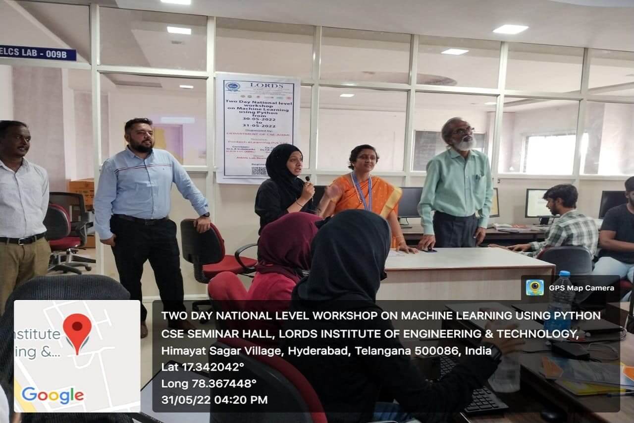 Two day National Workshop on ML using Python - Lords Institute of ...