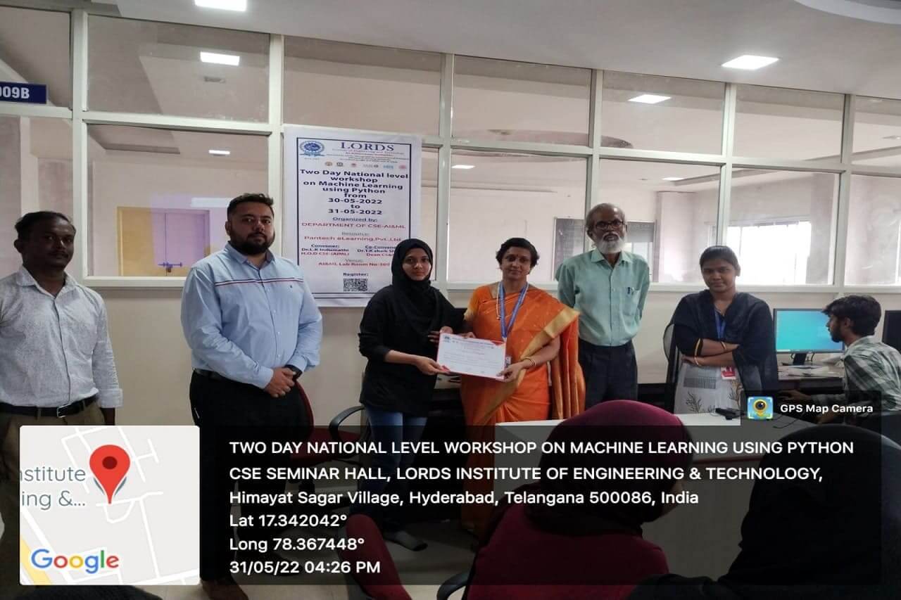 Two day National Workshop on ML using Python - Lords Institute of ...