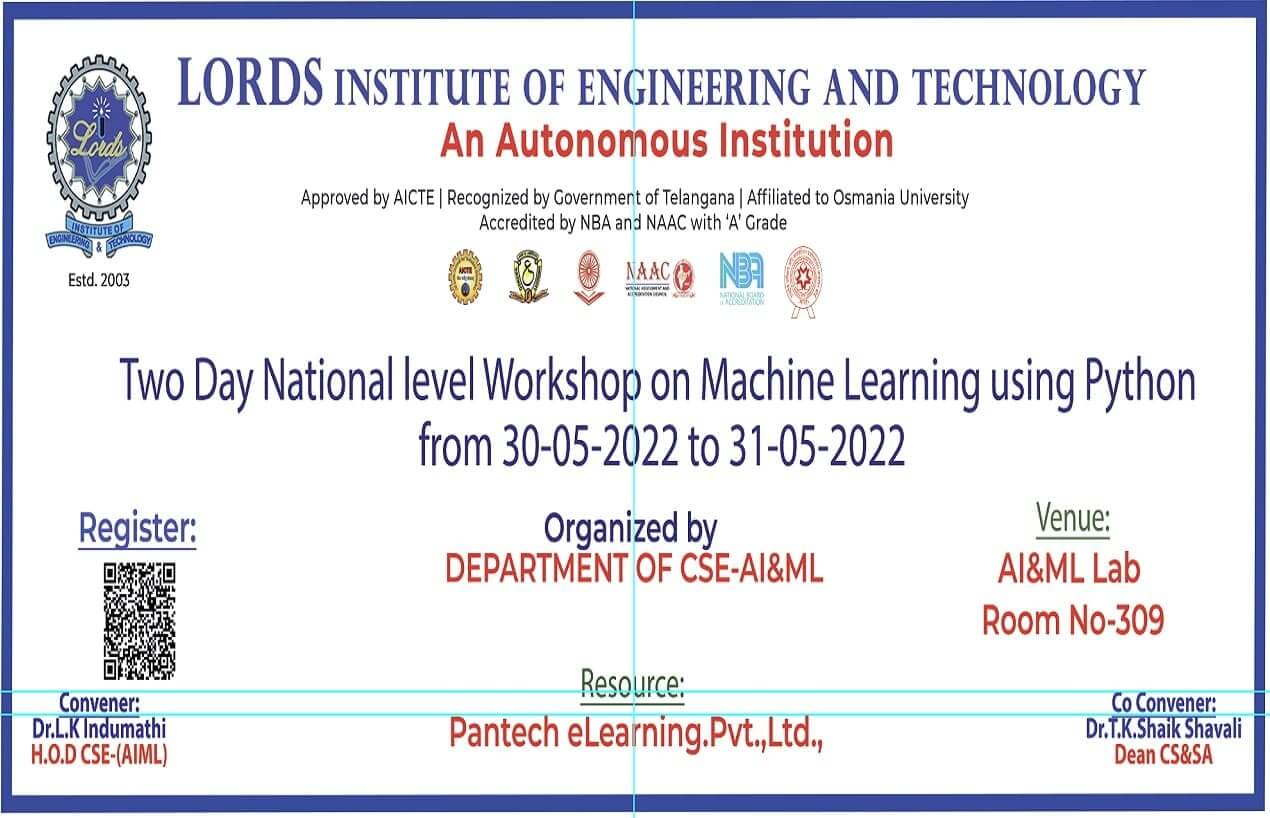 Two day National Workshop on ML using Python - Lords Institute of ...