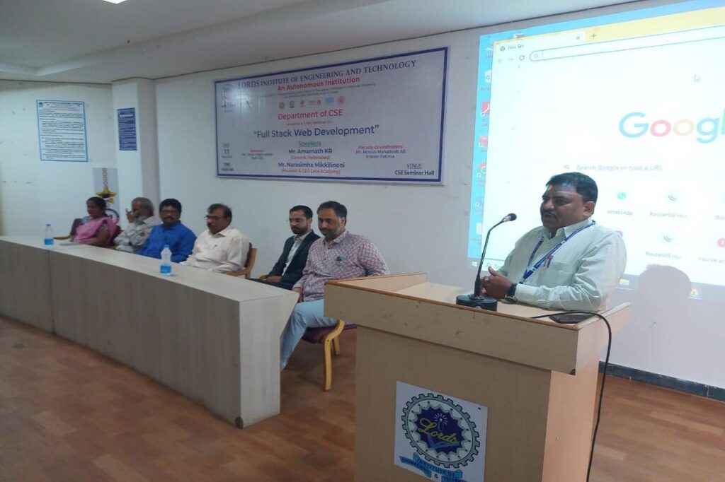 Seminar on Full Stack Web Development - Lords Institute of Engineering ...