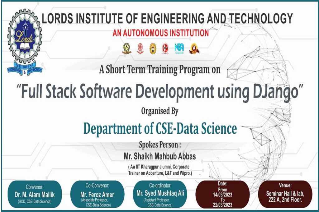 STTP on Full Stack Software Development using Django - Lords Institute ...
