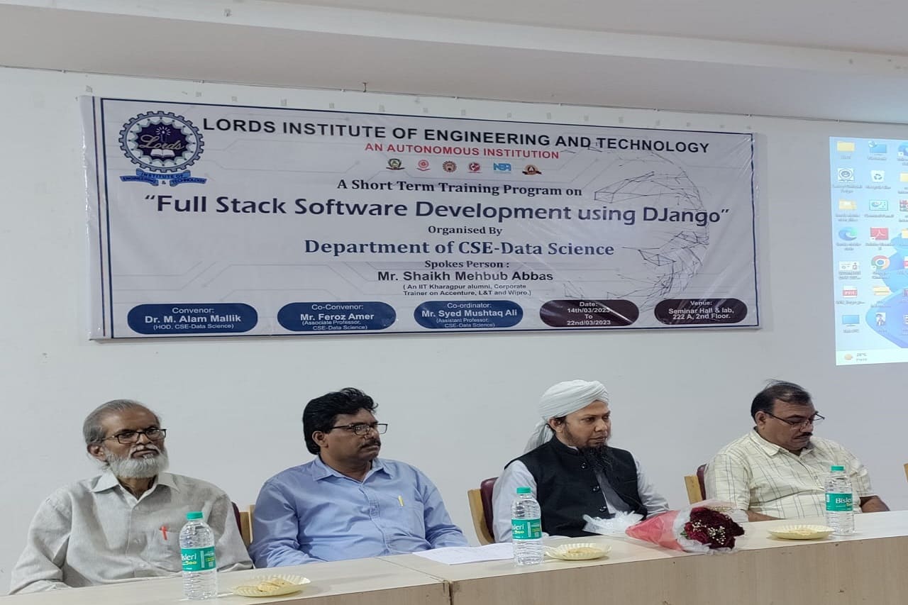 STTP on Full Stack Software Development using Django - Lords Institute ...