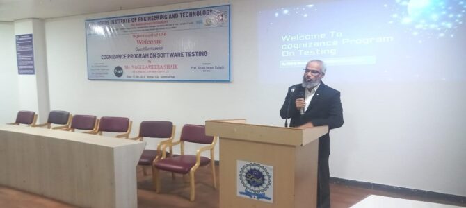 Guest Lecture on “Cognizance Program on Software Testing”