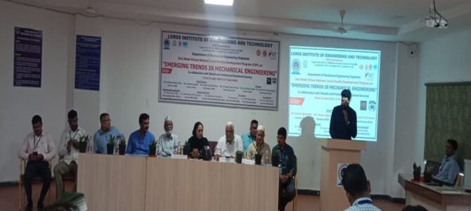 One week National Level FDP on “Emerging Trends in Mechanical Engineering”