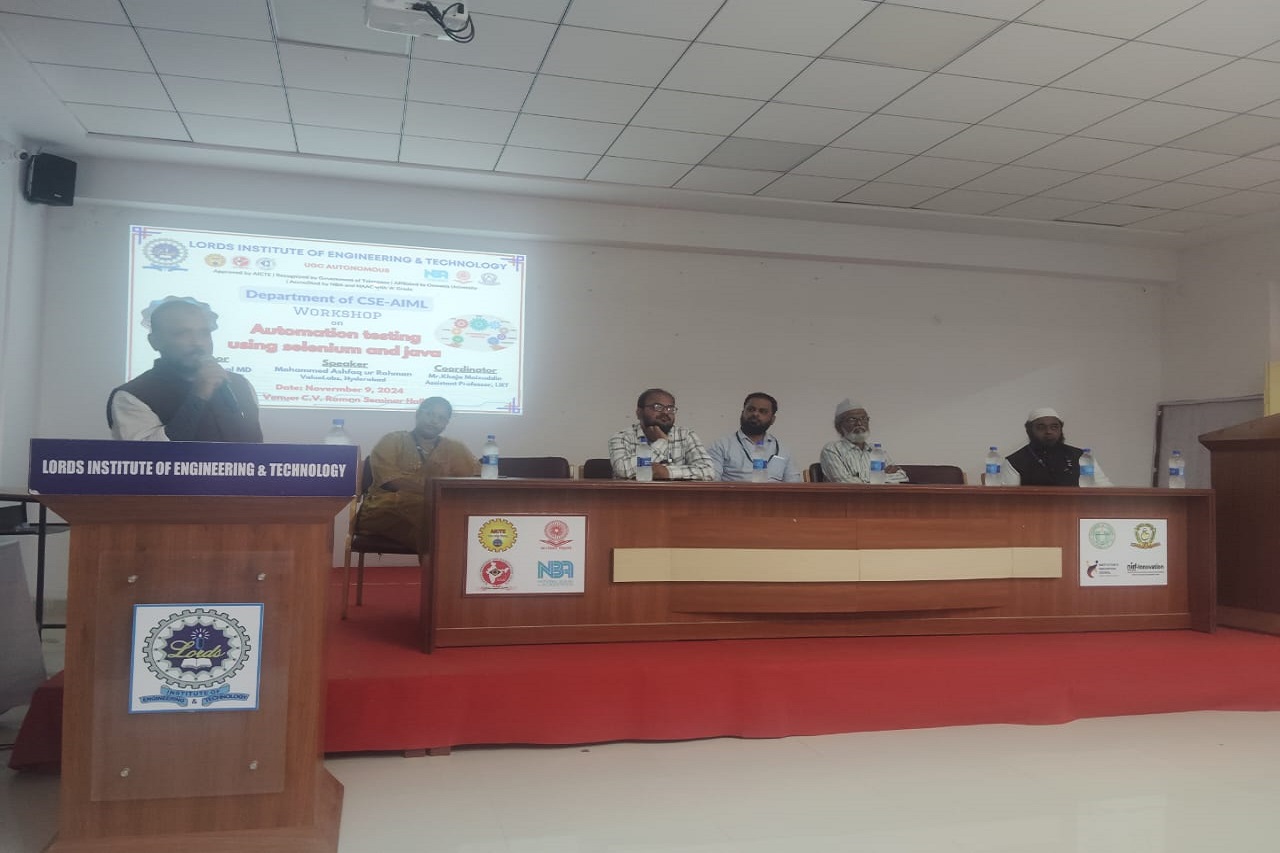 Workshop on Automation Testing using Selenium & Java - Lords Institute ...