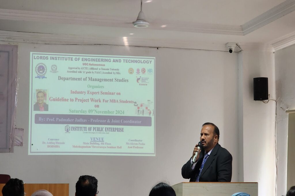 Seminar on guidelines on Project Work - Lords Institute of Engineering ...